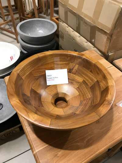 Vasque en Teck
